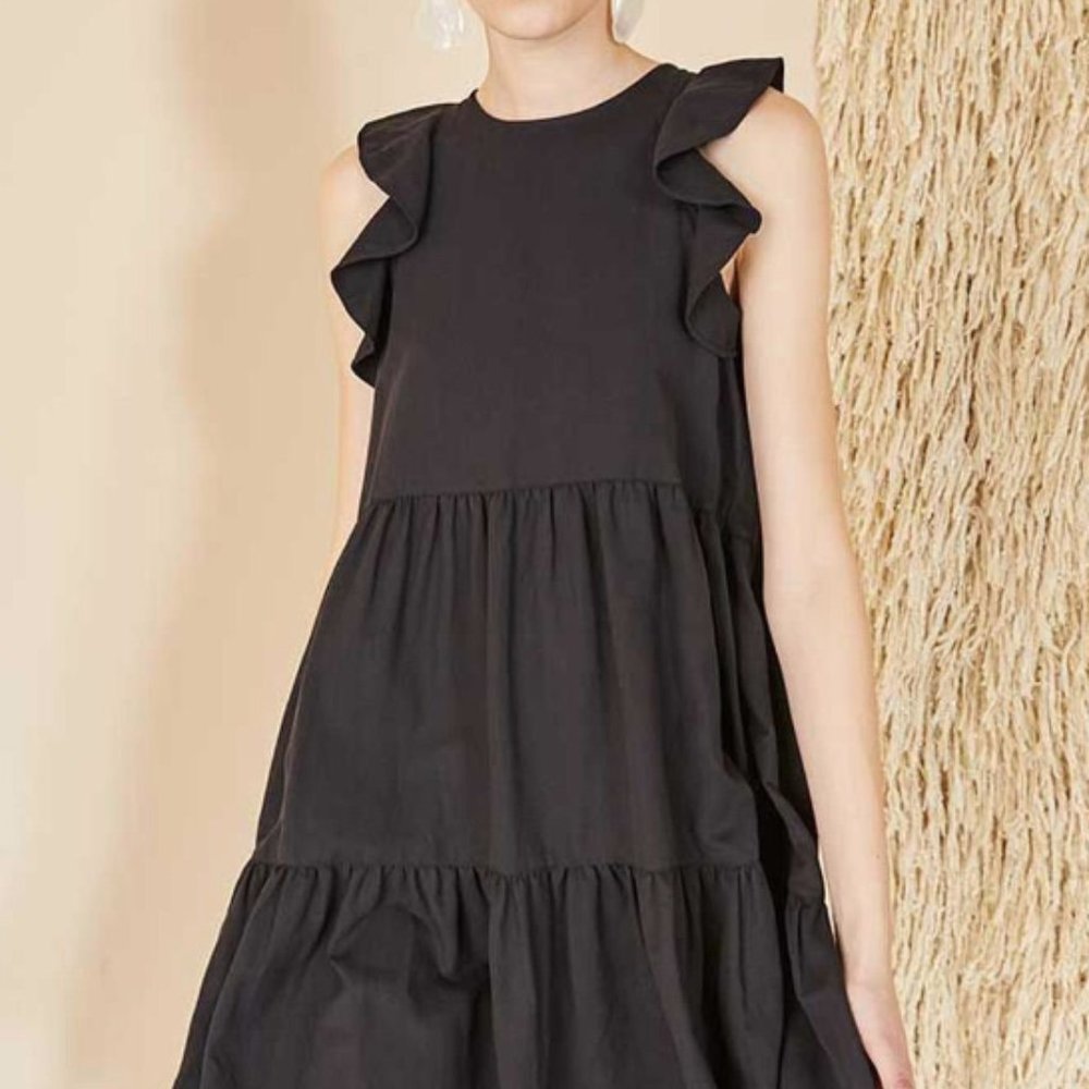 Ulla Johnson Sienna Linen Dress, Jet Black Size 2